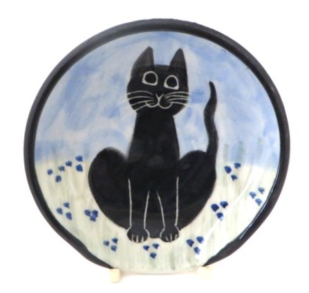 Cat Sitting Black -Deluxe Spoon Rest - Click Image to Close